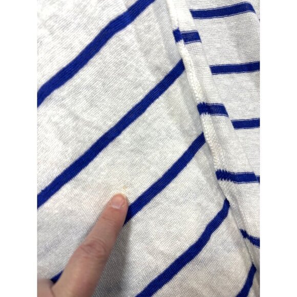 Lilly Pulitzer Myra  White Blue Stripe 100% Linen Open Cardigan Sz S/M - Picture 2 of 6